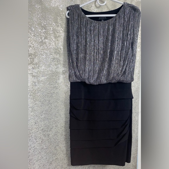 Enfocus Studio Black and Silver Midi Dress - Picture 1 of 2